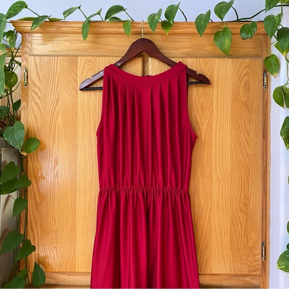 Red KOH KOH Sleeveless Floor Length Bridesmaid Cocktail Evening Sexy Halter Gown - Picture 5 of 8